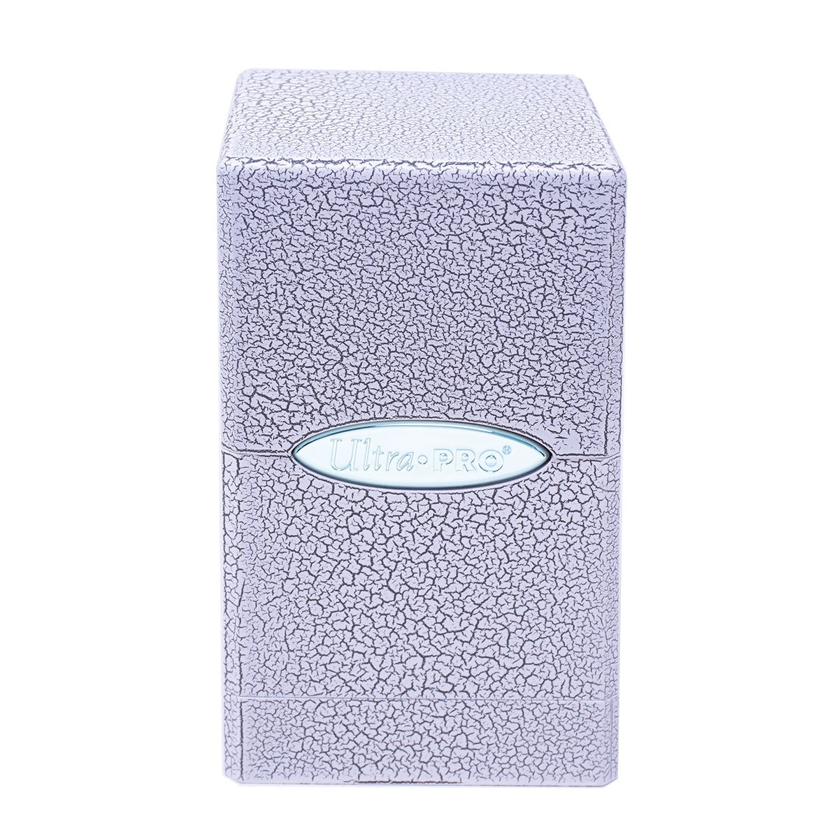 Satin Tower Deck Box: Ivory Crackle - Enhance Your Card Collection with Elegance