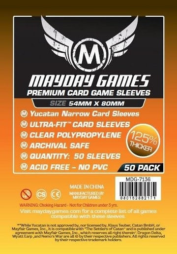 Protect Your Precious Cards with Premium Yucatan Narrow Card Sleeves - Pack of 50 (54 x 80mm)