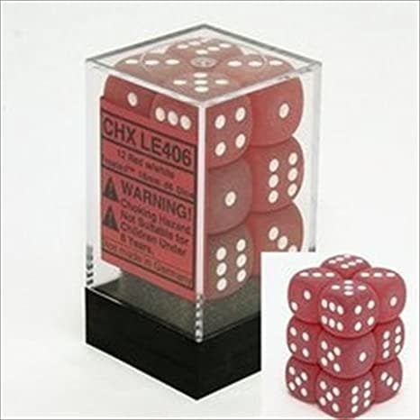 Spark Your Game Nights with Frosted 16mm d6 Red/white (12) - Limited Edition Fun!
