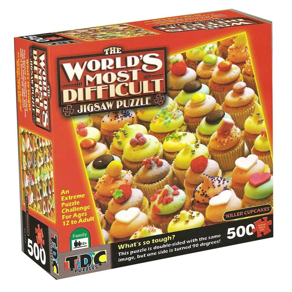 Challenge Yourself with the Killer Cupcakes Double-Sided 500 pc Puzzle - Unleash the Mystery!