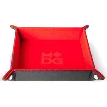 Luxurious Red Velvet Folding Dice Tray with Leather Backing | 10x10 inches