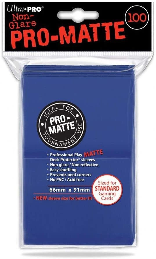 Protect Your Deck with Pro-Matte Blue Deck Sleeves - 100 Count