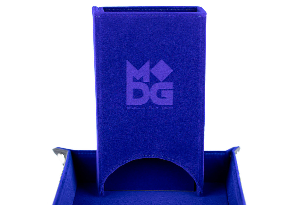 Fold Up Velvet Dice Tower: Blue - Premium Handcrafted Gaming Elegance