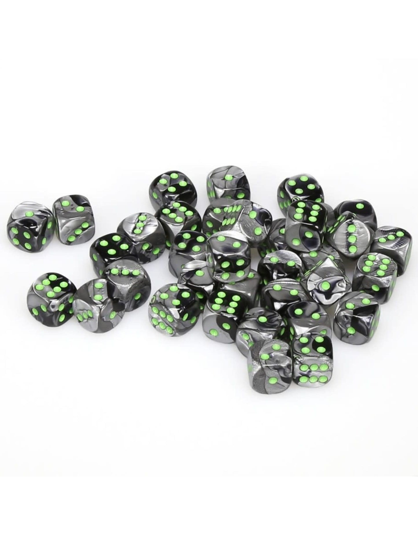 Gemini Black-Grey/Green 12mm D6 Dice Block - Unleash Your Luck in Style!