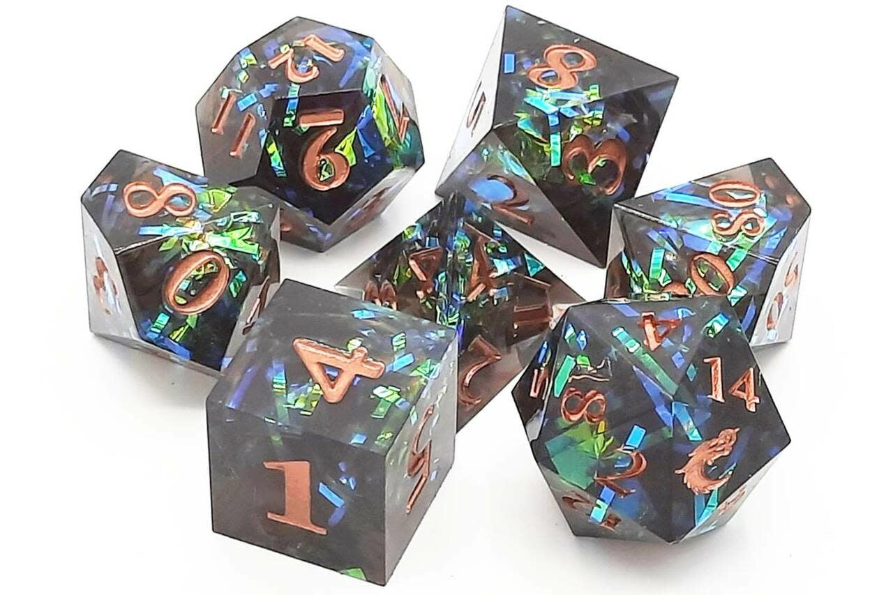 Epic Dwarven Dice (7) Set in Bold Black/Red