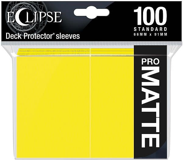 Enhance Your Game with Eclipse Matte Standard Sleeves: Lemon Yellow (100) - Quality Protection & Style