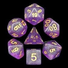Dive into Sparkling Fun with Purple Shimmer Dice Set - Limited Edition