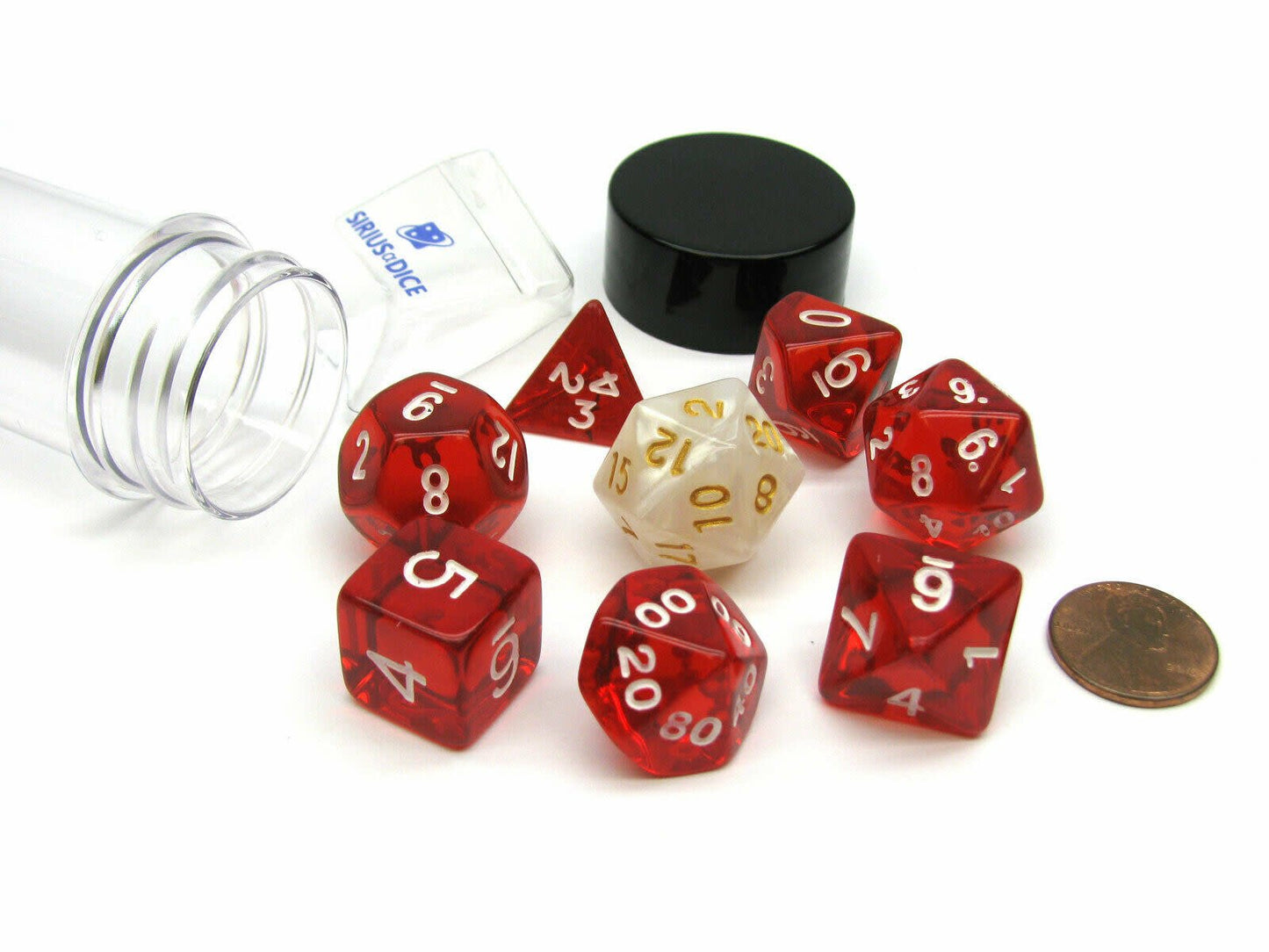 Unleash Adventure with RPG Dice Set (7): Translucent Red Resin - Dive into Legendary Quests!