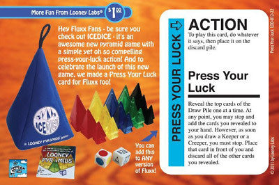 Press Your Luck Promo Postcards: Unleash Luck & Thrills with Fluxx!