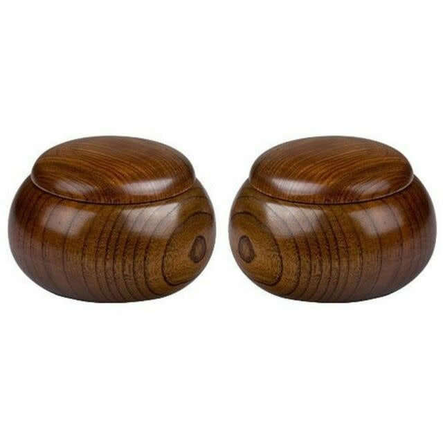 Exquisite Wooden GO Bowls - Premium Pair for Discerning Players