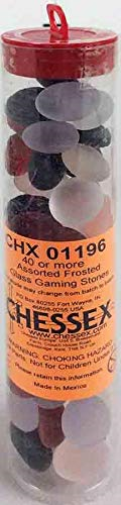 Frosted Mixed Colors Glass Stones 5.5 Tube (40) - Vibrant & Versatile Decor for Crafting & Décor
