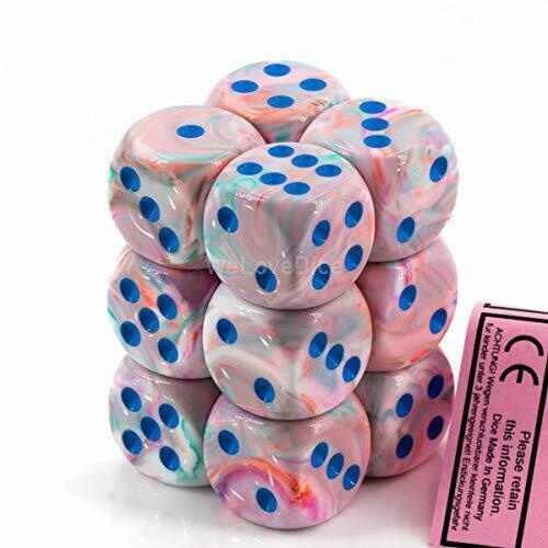 Festive Pop Art Blue D6 Dice Set - Elevate Your Game Night Fun!