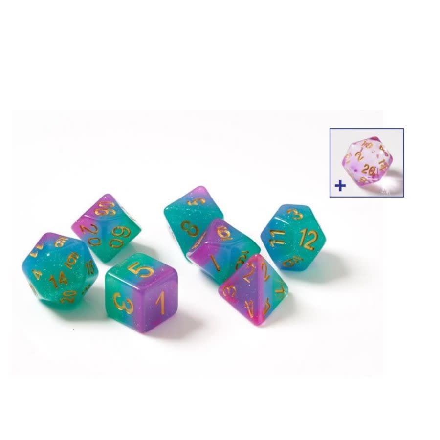Unleash Your Imagination with Blue Aurora Semi-Transparent RPG Dice Set