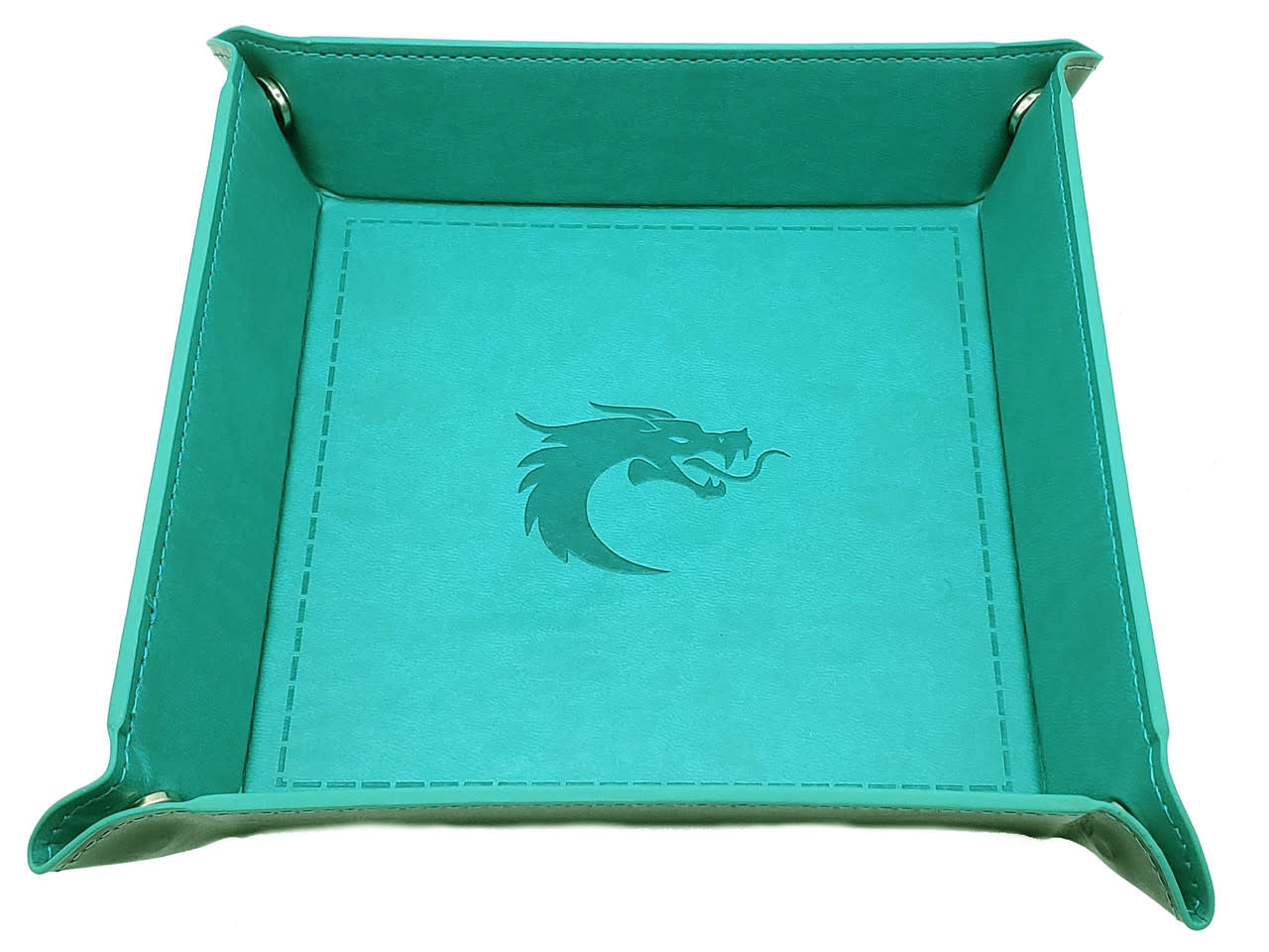 Vintage Style RPG Dice Rolling Tray: Square - Teal - Enhance Your Gaming Experience Now!