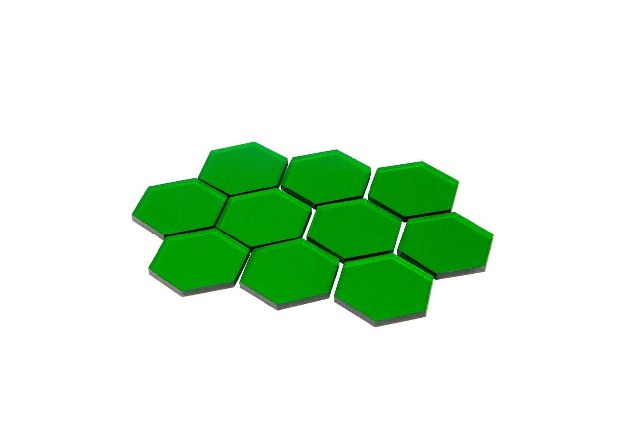 Transform Your Space with Vibrant Green 34mm Hex Tiles (10) - Enhance Your Décor Today