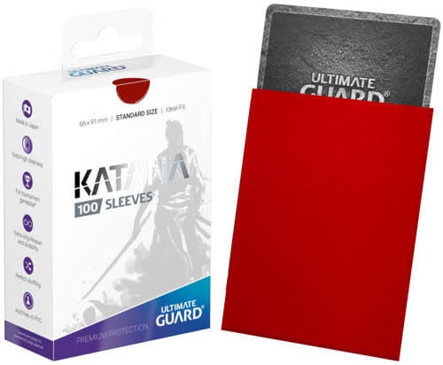Enhance Your Game with Katana Sleeves (100) Red - Protect Your Cards in Style!