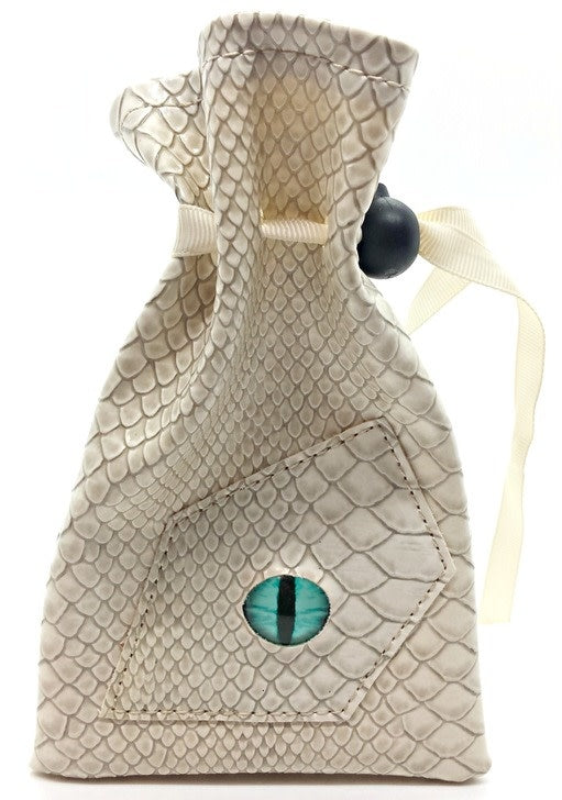 Unleash Your Adventure with Dragon Eye RPG DnD Dice Bag: White Dragon!