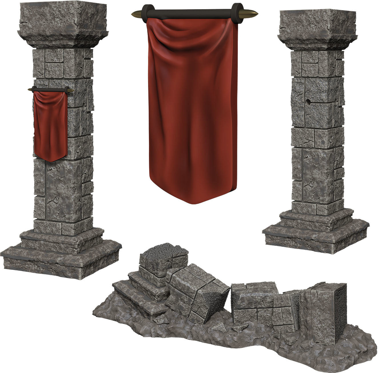Discover Exquisite W11 Pillars & Banners for Your Unpainted Miniatures