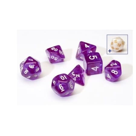 Unleash Your Gaming Adventure with Translucent Purple Resin Dice Set (7)