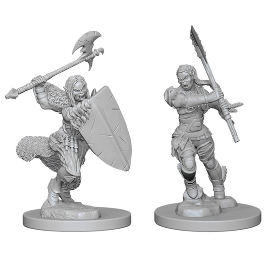 Pathfinder Deep Cuts Half-Orc Female Barbarian Miniature - Unpainted Beauty