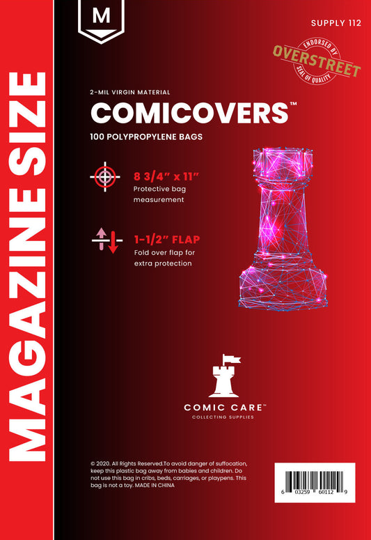 Protect Your Comics with Comicare Magazine PP Bags (100) - Superior Protection & Clarity