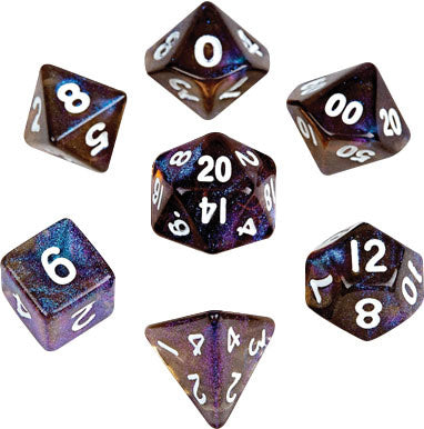 Discover Cosmic Magic: 10mm Mini Stardust Poly Dice Set in Galaxy (7)