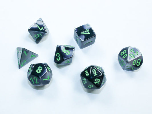 Gemini® Mini-Polyhedral Black-Grey/green 7-Die Set: Unleash Your Gaming Destiny