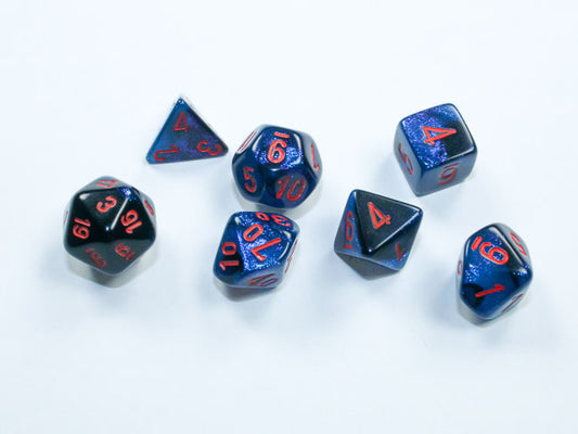 Enhance Your Game with Gemini Mini-hedral Black-Starlight Red 7-Die Set