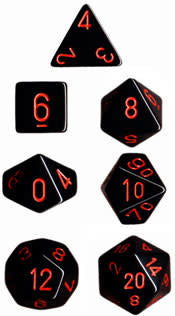 Unlock the Magic: Opaque Black/red Polyhedral 7-Die Set for Epic Adventures