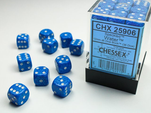 Discover the Mesmerizing Speckled Water Magic: 12mm D6 Set (36)