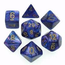 Lustrous Purple/Gold Polyhedral 7-Dice Set: Unveiling Elegance and Fortune