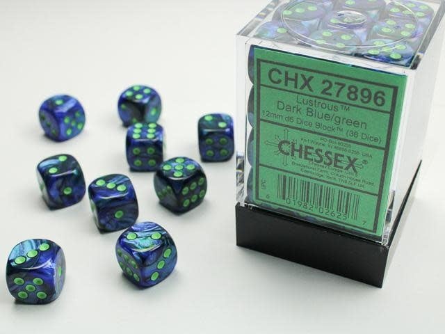 Shine Bright with Lustrous Blue/Green 12mm D6 (36) - Discover Now