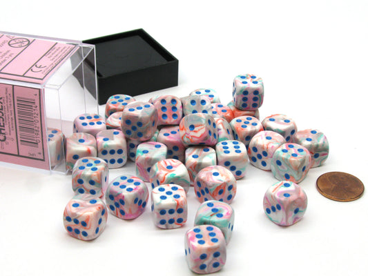 Spark Joy with Festive® Pop Art Blue Dice Set - 36 Vibrant 12mm D6 Blocks