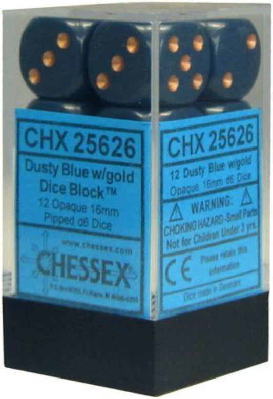 Premium Opaque Dusty Blue/Copper 16mm Dice Set (12-Pack) - Enhance Your Game!