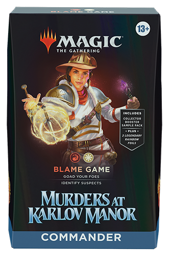 Explore the Mysterious Murders at Karlov Manor Commander Deck - Blame Game for Intense Magic Play!