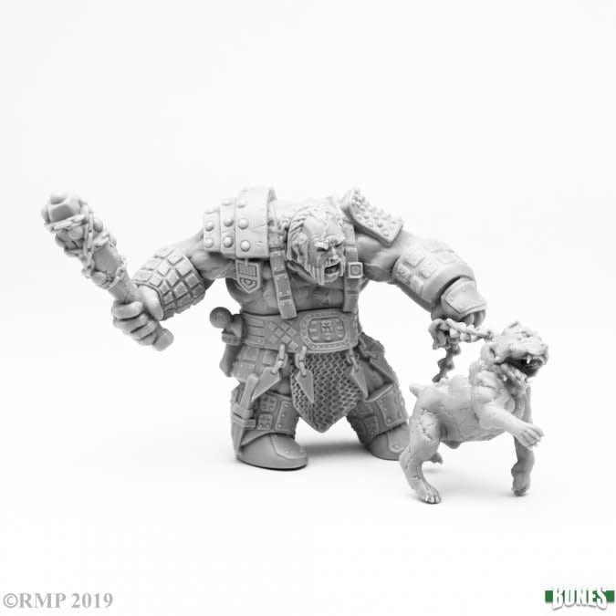 Unleash Thrills: BONES FIRE GIANT HUNTSMAN W/ HELL HOUND - Conquer the Flames