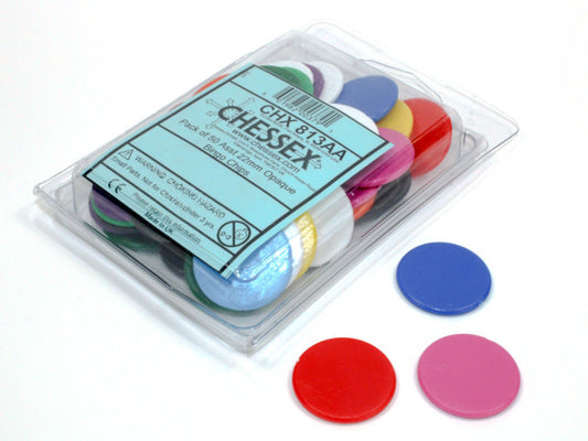 50-Pack Opaque Bingo Chips - Elevate Your Game with Vibrant 22mm Assorted Set