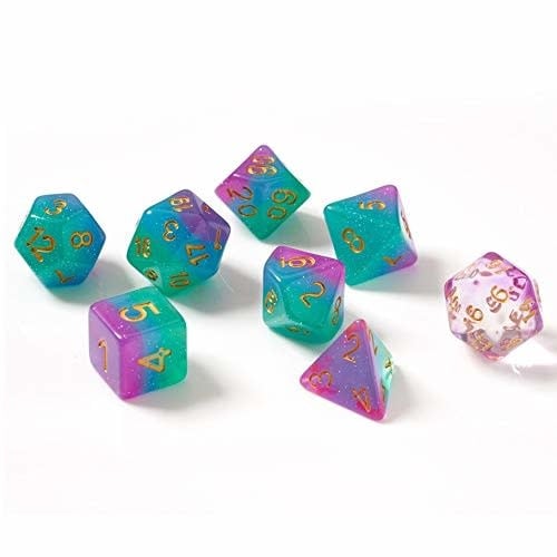Unleash Adventure with RPG Dice Set (7): Northern Lights - Illuminate Your Game Night!