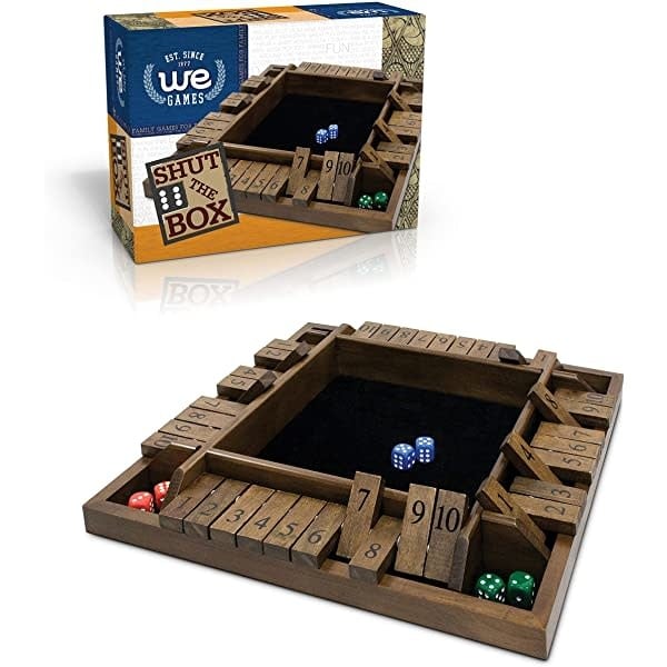 WE Games 4-Player Shut the Box: Family Fun & Strategy for All Ages