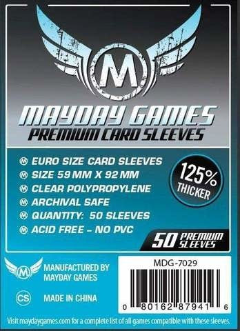 Protect Your Cards in Style: Premium Dark Blue Mini Euro Sleeves (50) - 45mm x 68mm