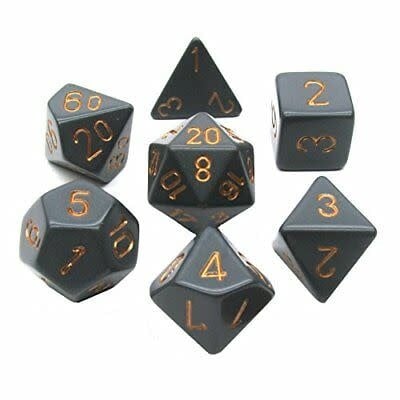Premium Opaque Dark Grey/Copper Polyhedral 7-Die Set - Enhance Your Gaming Experience