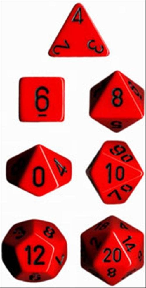 Discover the Enchantment: Opaque Red/Black Polyhedral 7-Die Set