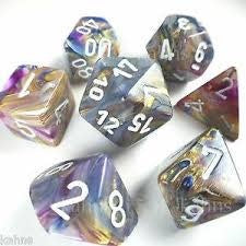Festive Carousel White Polyhedral 7-Die Set: Spark Joy in Your Next Game!