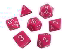 Unleash Your Gaming Style with Opaque Pink/White Polyhedral Dice Set
