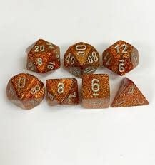 Dazzle Your Gameplay with Glitter Gold/Silver Polyhedral 7-Dice Set