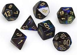 Unleash Fortune: Lustrous Shadow/Gold 7-Die Set