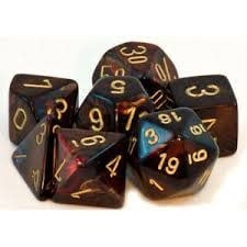 Elevate Your Game with Scarab Blue Blood/gold Polyhedral 7-Dice Set - Exclusive Gaming Upgrade!