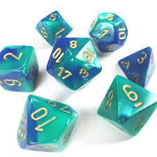 Enhance Your Gaming Experience with Gemini® Blue-Teal/Gold Polyhedral Dice Set