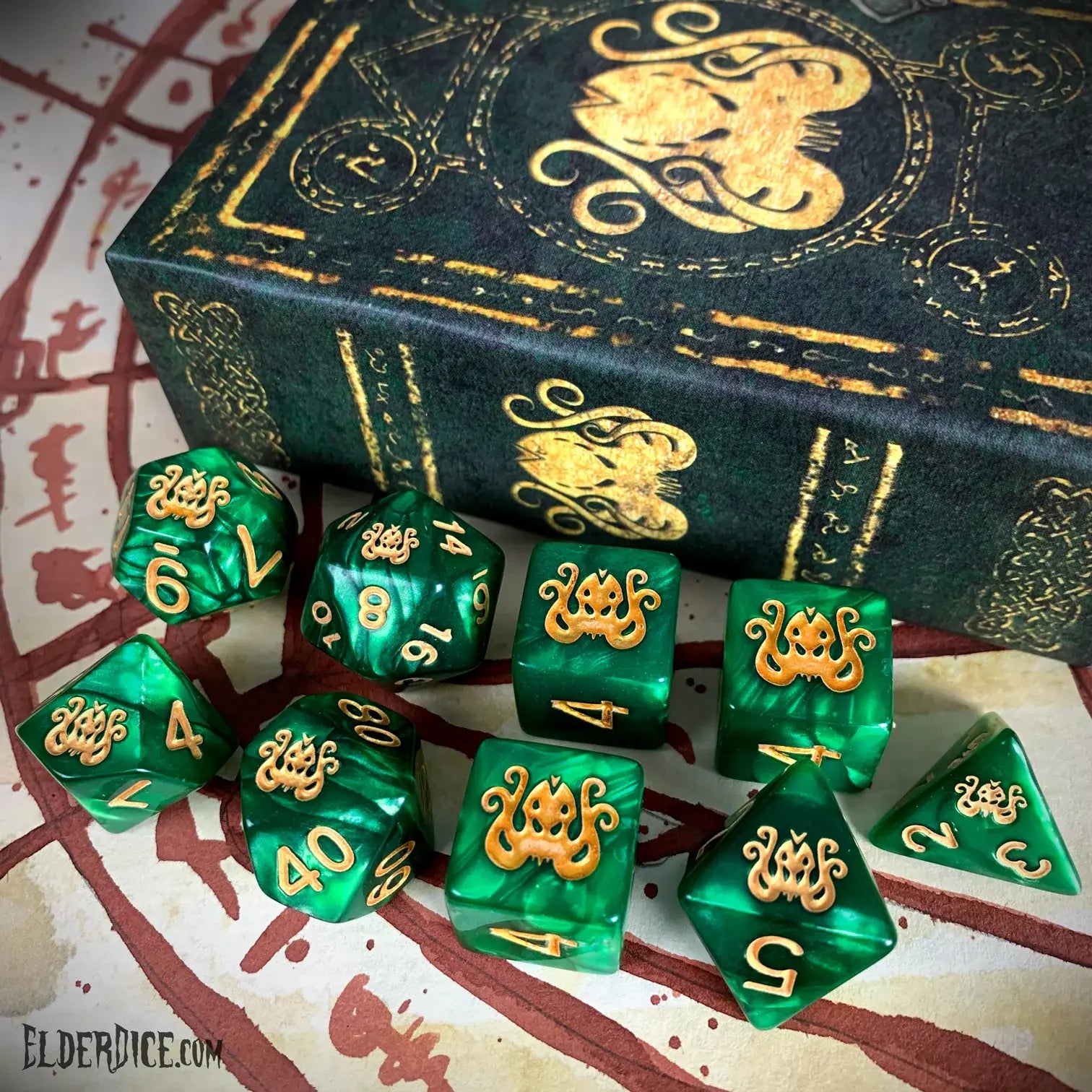 Unleash Mystical Power with Cthulhu Drowned Green Polyhedral