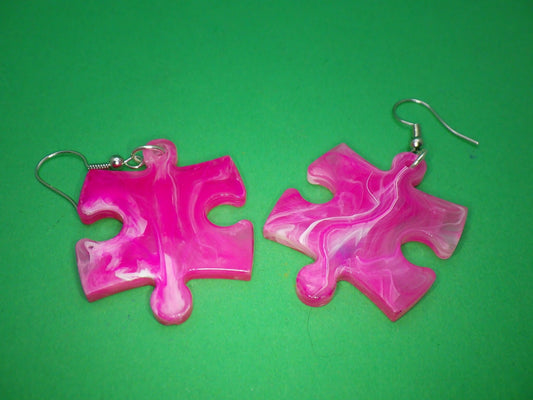 Earrings Borealis Puzzle Piece Pair: Explore Assorted Dice Colors!